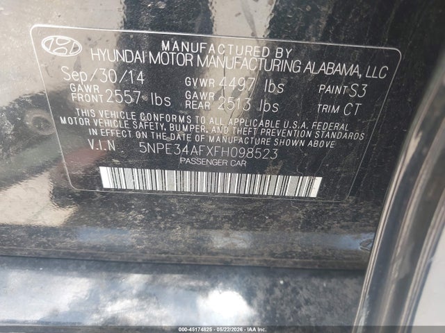 Продаж на аукціоні авто 2015 Hyundai Sonata Sport, vin: 5NPE34AFXFH098523, номер лоту: 45174825