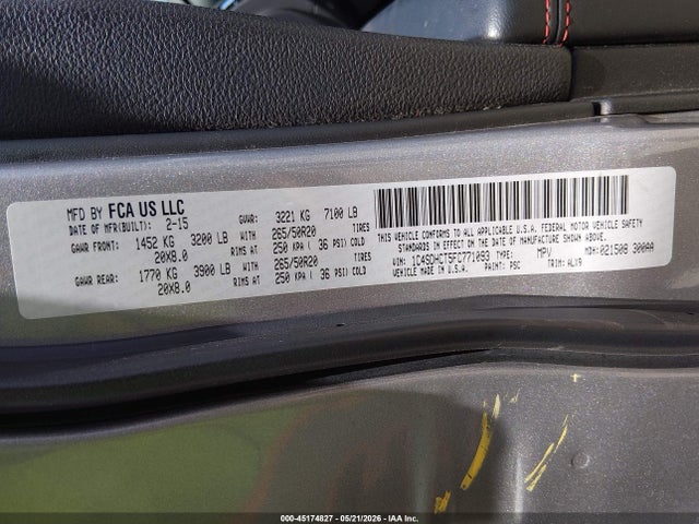 Aukcja sprzedaży 2015 Dodge Durango R/t, vin: 1C4SDHCT5FC771093, numer aukcji: 45174827