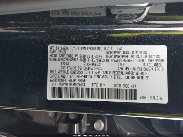 Продажа на аукционе авто 2024 Mazda Cx-50 2.5 S Premium, vin: 7MMVABDM5RN224604, номер лота: 45174957
