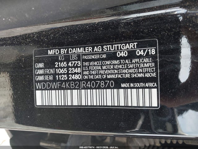 2018 Mercedes-benz C 300 4matic მანქანა იყიდება აუქციონზე, vin: WDDWF4KB2JR407870, აუქციონის ნომერი: 45175074