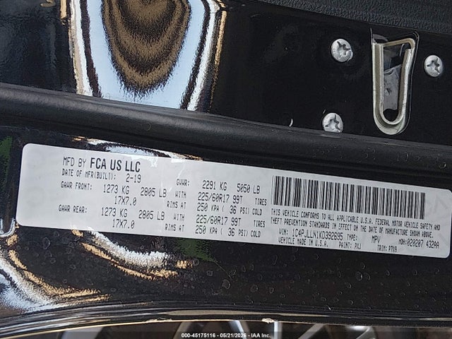 Продаж на аукціоні авто 2019 Jeep Cherokee Latitude Plus Fwd, vin: 1C4PJLLN1KD392695, номер лоту: 45175116