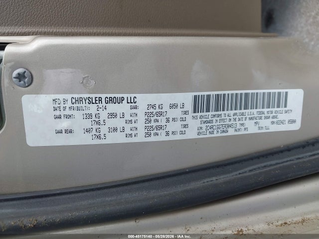 Продаж на аукціоні авто 2014 Chrysler Town & Country Limited, vin: 2C4RC1GG7ER304513, номер лоту: 45175140