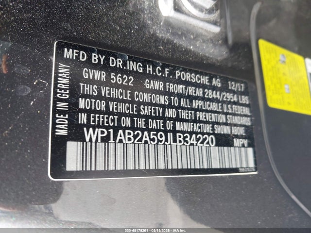 Продаж на аукціоні авто 2018 Porsche Macan S, vin: WP1AB2A59JLB34220, номер лоту: 45175201