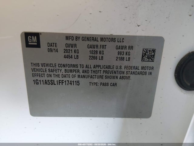 Chevrolet Malibu 1fl 2015 1G11A5SL1FF174115 Image 9