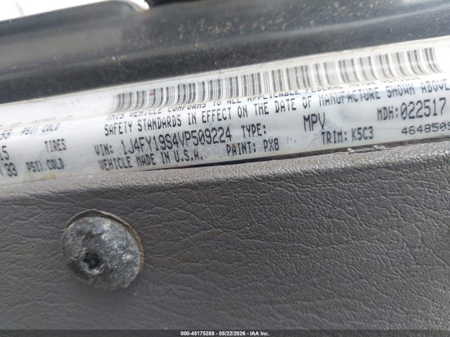 1997 Jeep Wrangler Sport მანქანა იყიდება აუქციონზე, vin: 1J4FY19S4VP509224, აუქციონის ნომერი: 45175288
