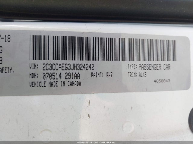 45175319 :رقم المزاد ، 2C3CCAEG3JH324240 vin ، 2018 Chrysler 300 Limited مزاد بيع