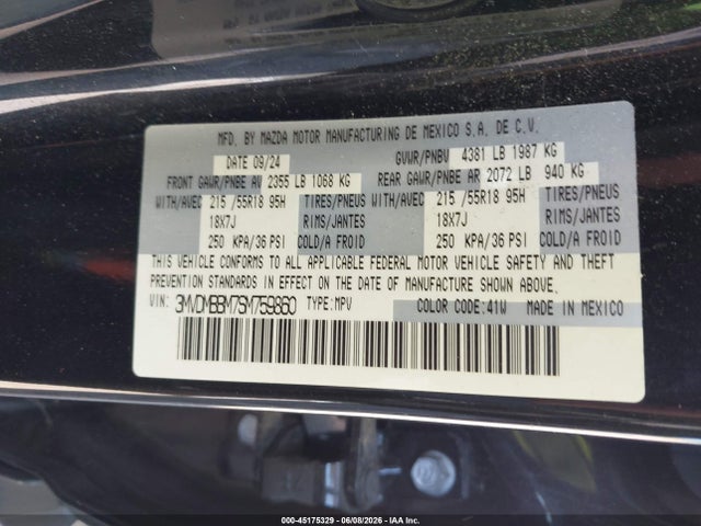 2025 Mazda Cx-30 2.5 S Select Sport მანქანა იყიდება აუქციონზე, vin: 3MVDMBBM7SM759860, აუქციონის ნომერი: 45175329