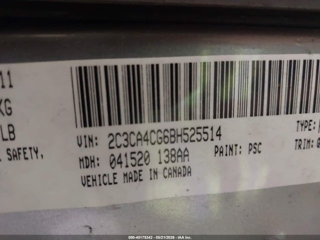 Продажа на аукционе авто 2011 Chrysler 300, vin: 2C3CA4CG6BH525514, номер лота: 45175342