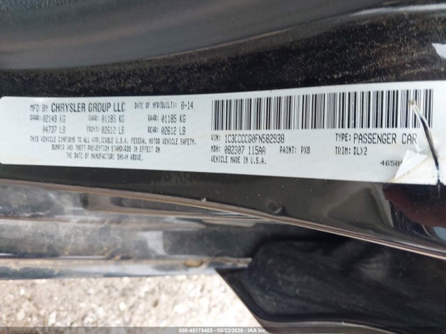 2015 Chrysler 200 C მანქანა იყიდება აუქციონზე, vin: 1C3CCCCG0FN582938, აუქციონის ნომერი: 45175403