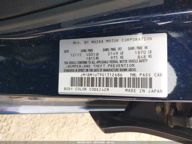 JM1BM1U79G1312686 Mazda Mazda3 I Sport