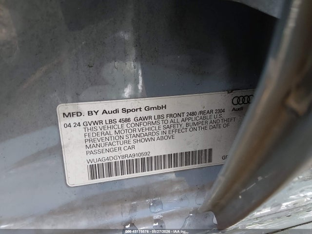 Продаж на аукціоні авто 2024 Audi Rs 3 Tfsi Quattro S Tronic, vin: WUAG4DGY8RA910592, номер лоту: 45175576