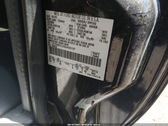 Продаж на аукціоні авто 2002 Ford F-250 Lariat/xl/xlt, vin: 1FTNX21L52EA53157, номер лоту: 45175597