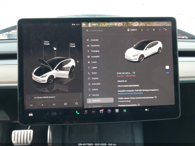 45175653 :رقم المزاد ، 5YJ3E1EC6NF259866 vin ، 2022 Tesla Model 3 Performance Dual Motor All-wheel Drive مزاد بيع