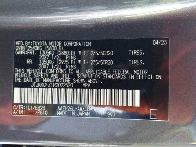 Aukcja sprzedaży 2024 Lexus Nx 450h+ F Sport Handling, vin: JTJKKCFZ1R2022520, numer aukcji: 45175689
