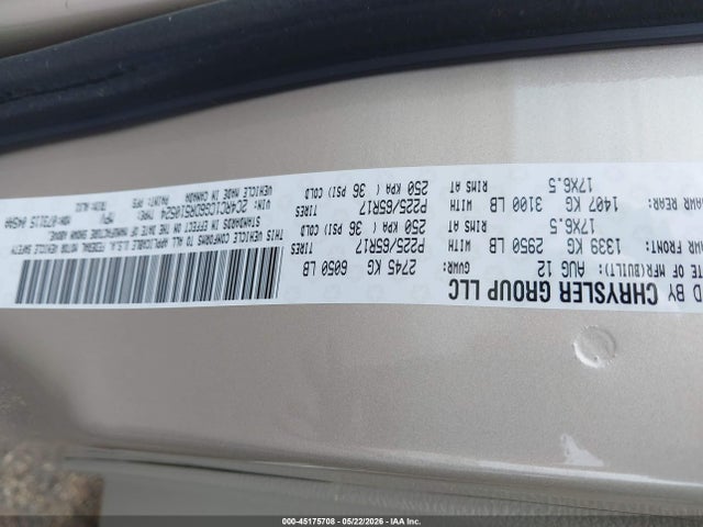 Продажа на аукционе авто 2013 Chrysler Town & Country Touring-l, vin: 2C4RC1CG6DR510524, номер лота: 45175708