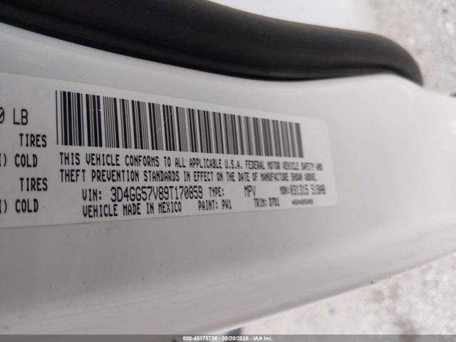 45175736 :رقم المزاد ، 3D4GG57V89T170859 vin ، 2009 Dodge Journey Sxt مزاد بيع