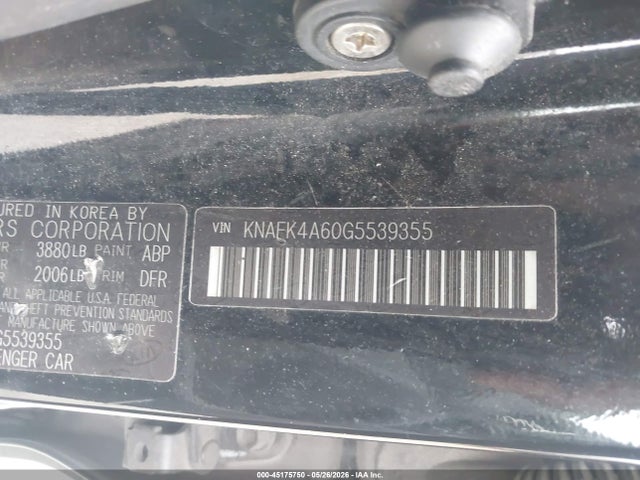 45175750 :رقم المزاد ، KNAFK4A60G5539355 vin ، 2016 Kia Forte Lx مزاد بيع