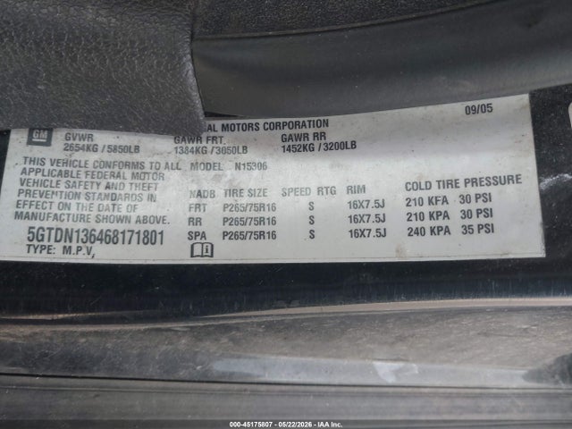 Продаж на аукціоні авто 2006 Hummer H3 Suv, vin: 5GTDN136468171801, номер лоту: 45175807