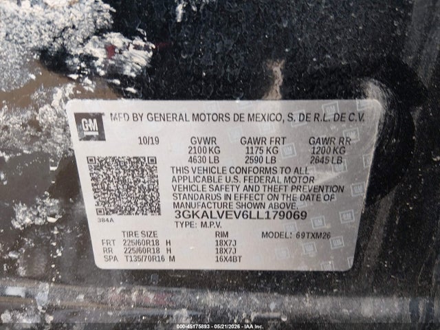 Продаж на аукціоні авто 2020 Gmc Terrain Awd Slt, vin: 3GKALVEV6LL179069, номер лоту: 45175893