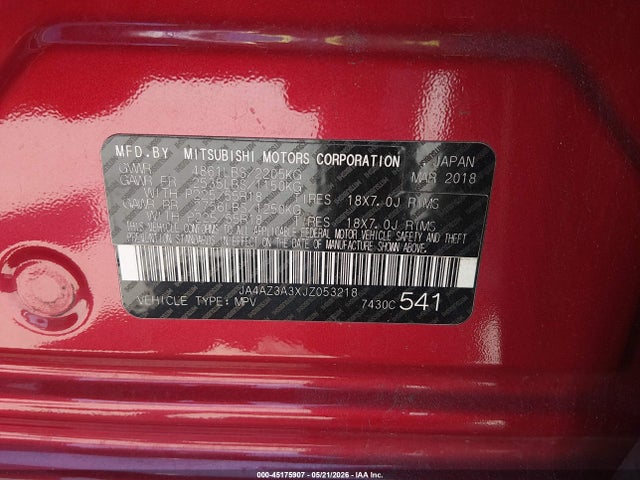 Mitsubishi Outlander Sel 2018 JA4AZ3A3XJZ053218 Image 9