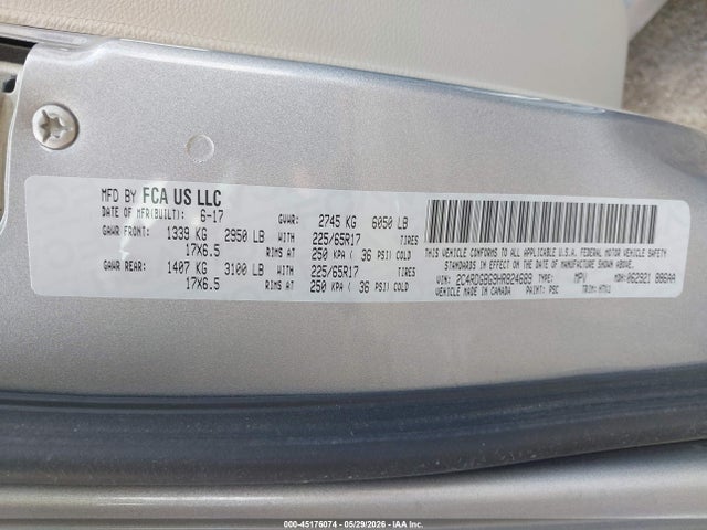 Dodge Grand Caravan Se 2017 2C4RDGBG9HR824689 Image 9