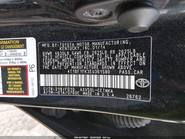 Продаж на аукціоні авто 2014 Toyota Camry Le, vin: 4T1BF1FK3EU361580, номер лоту: 45176091