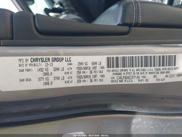 Aukcja sprzedaży 2014 Jeep Grand Cherokee Limited, vin: 1C4RJFBG4EC377146, numer aukcji: 45176093