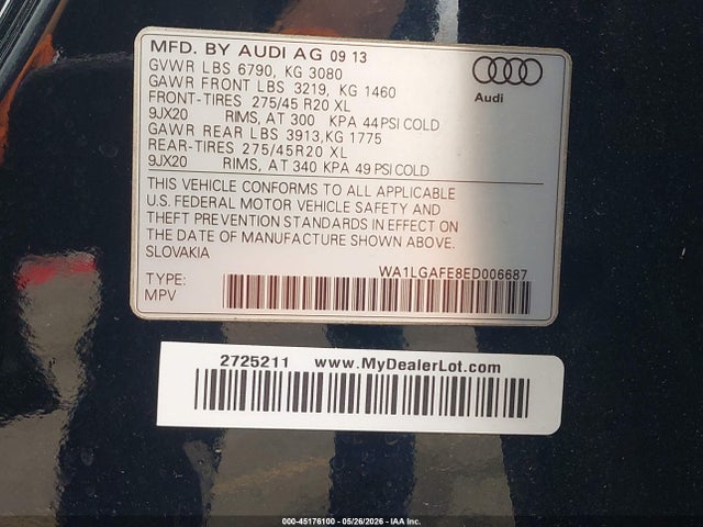 WA1LGAFE8ED006687 Audi Q7 3.0t Premium