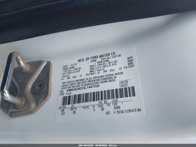 45176177 :رقم المزاد ، NM0GE9E25L1447028 vin ، 2020 Ford Transit Connect Xl Passenger مزاد بيع