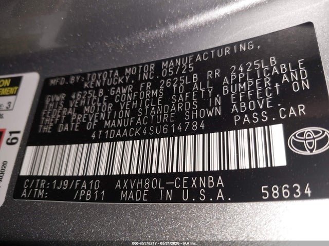 Toyota CAMRY LE 2025 4T1DAACK4SU614784 Image 9