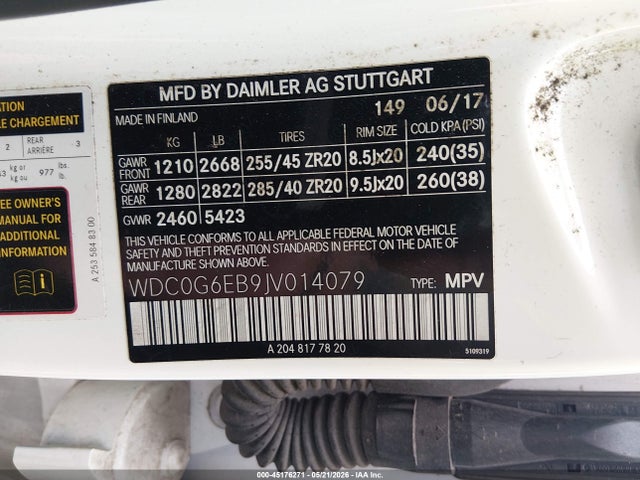 WDC0G6EB9JV014079 Mercedes-Benz Amg Glc 43 4matic