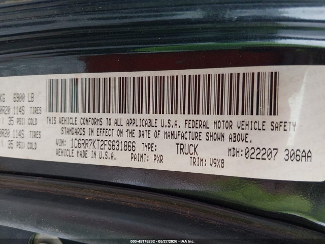 Aukcja sprzedaży 2015 Ram 1500 Express, vin: 1C6RR7KT2FS631866, numer aukcji: 45176292