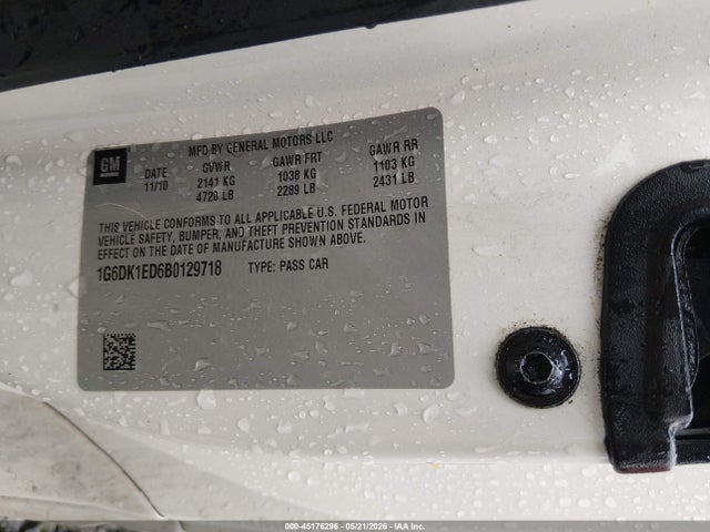 45176296 :رقم المزاد ، 1G6DK1ED6B0129718 vin ، 2011 Cadillac Cts Performance مزاد بيع