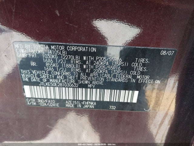 Продажа на аукционе авто 2008 Scion Xb, vin: JTLKE50E281030632, номер лота: 45176442