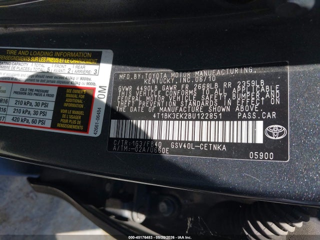 Продаж на аукціоні авто 2011 Toyota Camry Le V6, vin: 4T1BK3EK2BU122851, номер лоту: 45176483