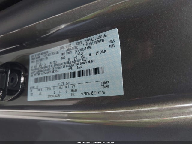 Ford F-150 Xlt 2022 1FTMF1C54NKE38383 Image 9