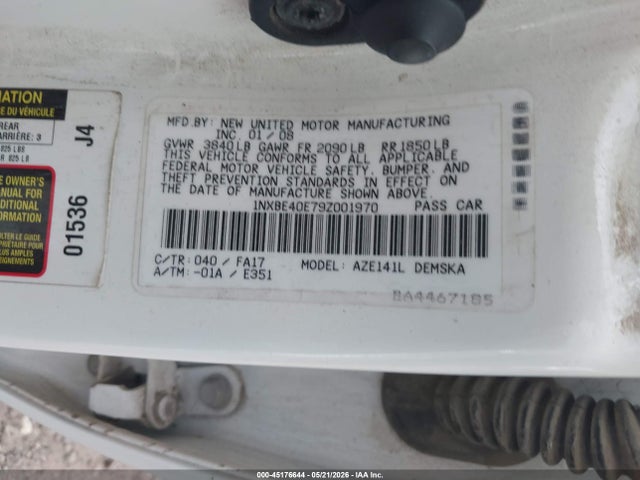 Продаж на аукціоні авто 2009 Toyota Corolla Xrs, vin: 1NXBE40E79Z001970, номер лоту: 45176644