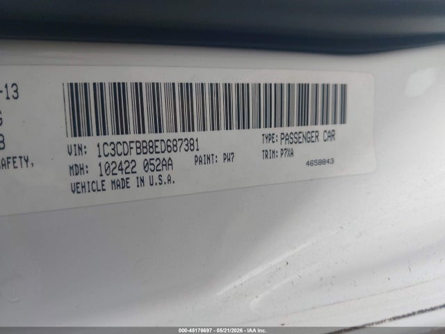 Aukcja sprzedaży 2014 Dodge Dart Sxt, vin: 1C3CDFBB8ED687381, numer aukcji: 45176697