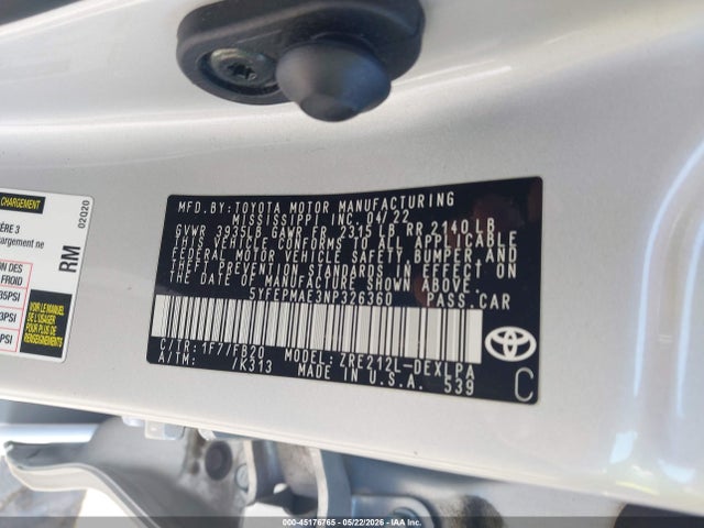 Toyota COROLLA LE 2022 5YFEPMAE3NP326360 Image 9