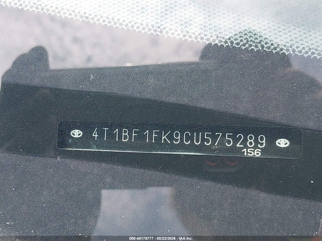 2012 Toyota Camry Se მანქანა იყიდება აუქციონზე, vin: 4T1BF1FK9CU575289, აუქციონის ნომერი: 45176777