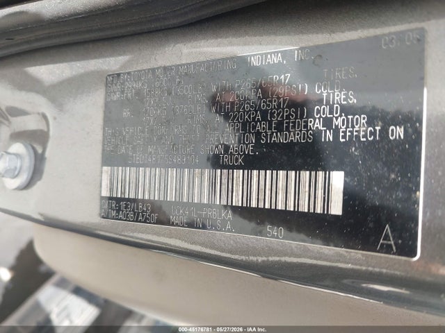 Продажа на аукционе авто 2005 Toyota Tundra Limited V8, vin: 5TBDT48175S489104, номер лота: 45176781