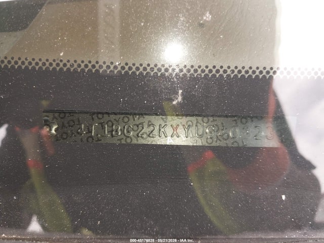 2000 Toyota Camry Ce მანქანა იყიდება აუქციონზე, vin: 4T1BG22KXYU940823, აუქციონის ნომერი: 45176828