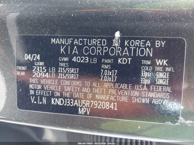 Aukcja sprzedaży 2024 Kia Soul Ex, vin: KNDJ33AU5R7920841, numer aukcji: 45176829