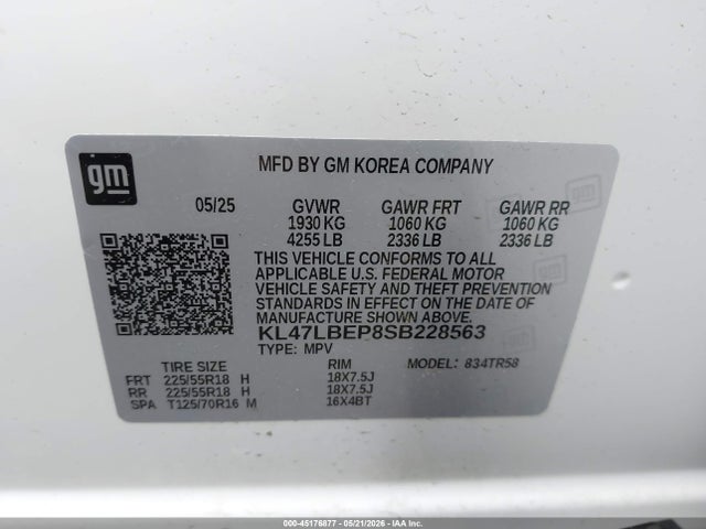 45176877 :رقم المزاد ، KL47LBEP8SB228563 vin ، 2025 Buick Envista Sport Touring Fwd مزاد بيع