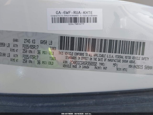 Dodge Grand Caravan Sxt 2016 2C4RDGCG0GR356932 Image 9
