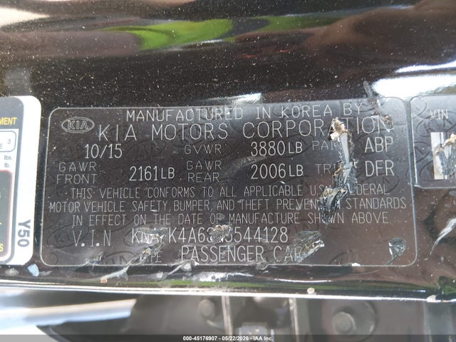Aukcja sprzedaży 2016 Kia Forte Lx, vin: KNAFK4A63G5544128, numer aukcji: 45176907