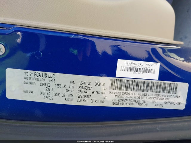 Dodge Grand Caravan Se 2019 2C4RDGBG7KR704302 Image 9