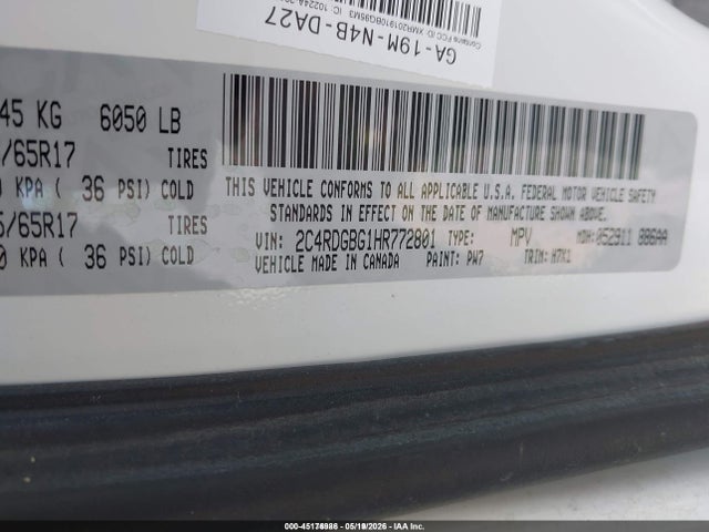 Dodge Grand Caravan Se 2017 2C4RDGBG1HR772801 Image 9