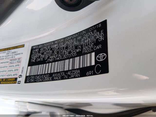 Toyota CAMRY SE 2018 JTNB11HK9J3073705 Image 9