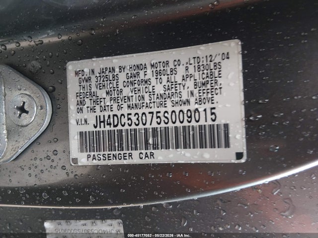 Aukcja sprzedaży 2005 Acura Rsx Type S, vin: JH4DC53075S009015, numer aukcji: 45177052